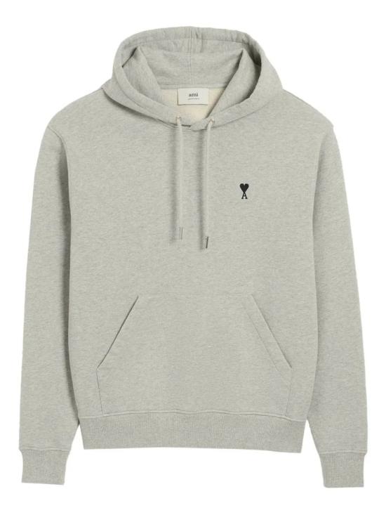25FW 아미 스몰 하트 로고 후드 티셔츠 HSW764730 0951 GRIS CENDRE CHINE