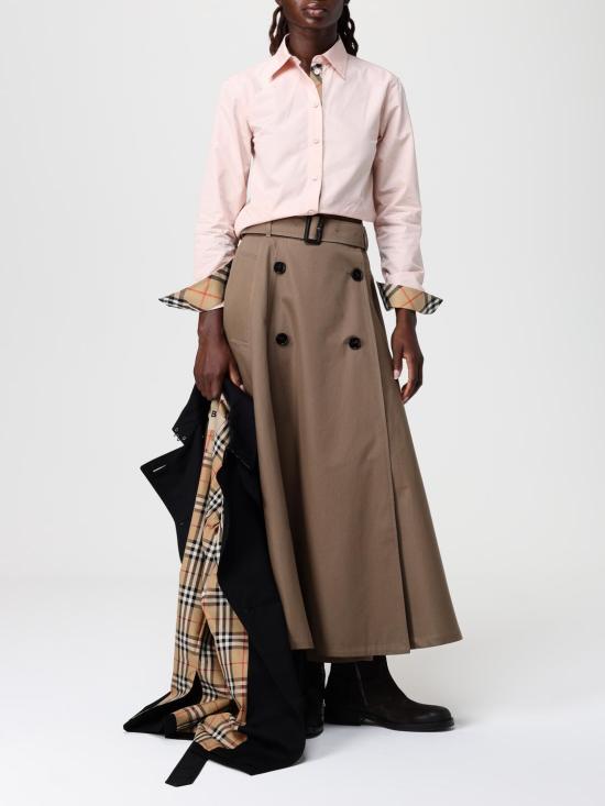 25FW 버버리 레귤러 핏 코튼 포플린 셔츠 8111216 Pink - BURBERRY