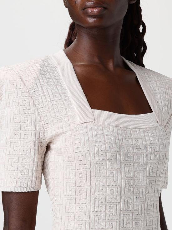 25FW 발망 롱 원피스 EF1R6135KI02 GUS Nude - BALMAIN