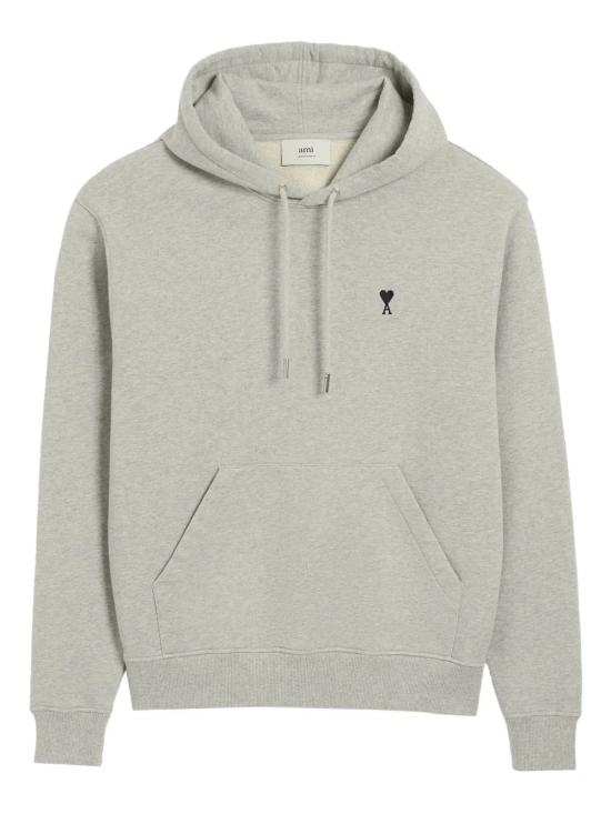 25FW 아미 스몰 하트 로고 후드 티셔츠 HSW764730 0951 GRIS CENDRE CHINE