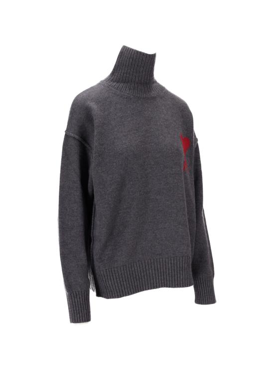25FW 아미 ADC 터틀넥 터틀넥 UKS839018 084 GRIS CHINE ROUGE - AMI