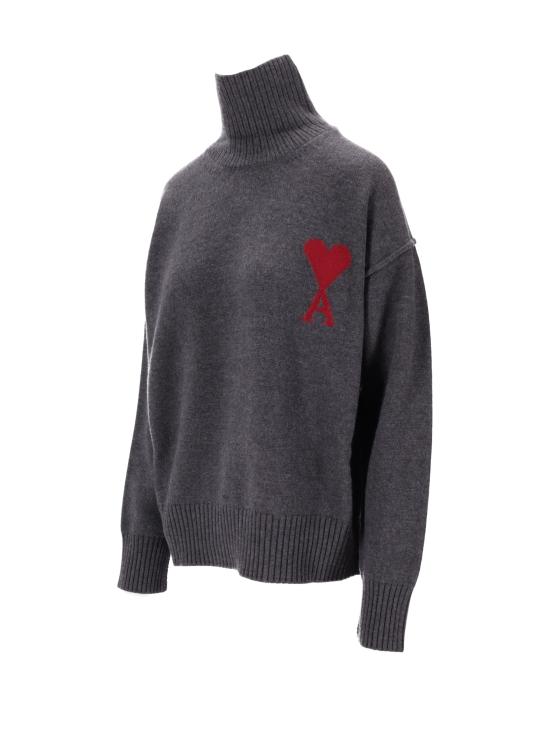 25FW 아미 ADC 터틀넥 터틀넥 UKS839018 084 GRIS CHINE ROUGE - AMI