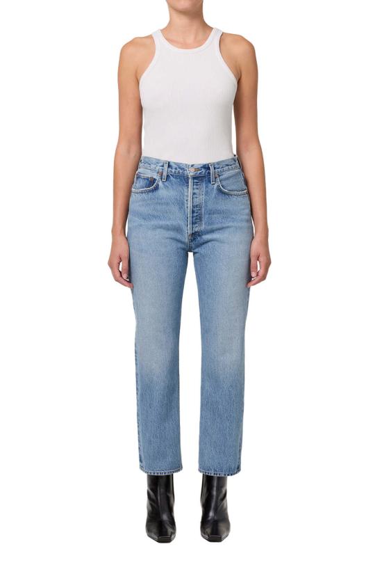  에이골디 데님 팬츠 아골드 90년대 핀치 웨이스트 크롭 진 스테이지 - AGOLDE