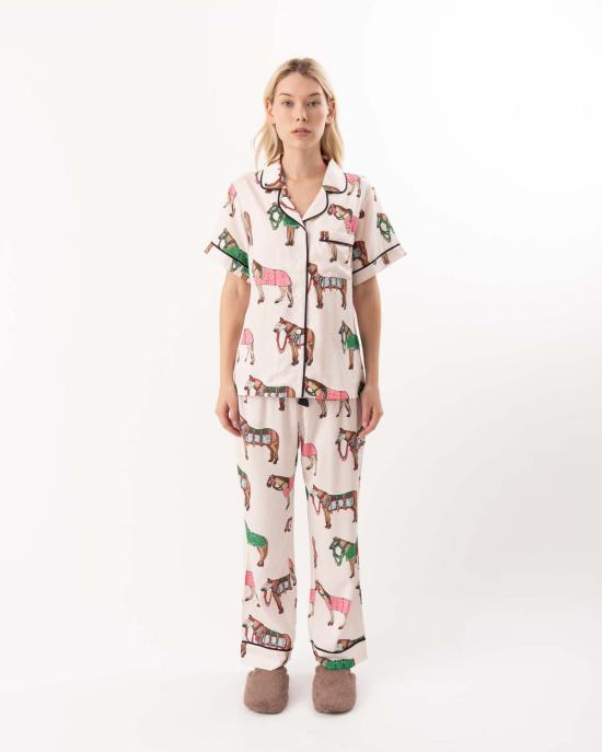  케이티 키메 언더웨어 케이티 카임 승마 엘레강스 파자마 세트 멀티컬러