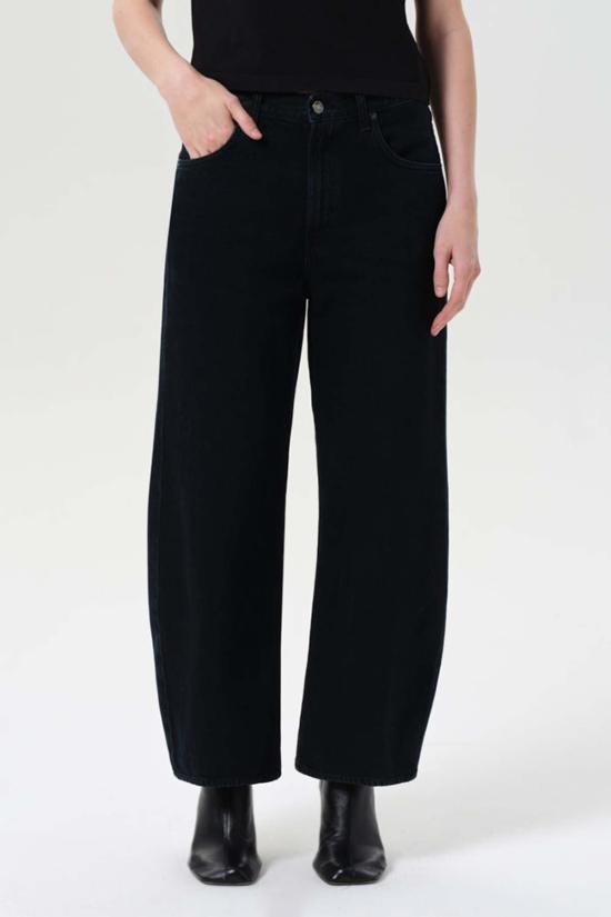  에이골디 데님 팬츠 아골드 로우 커브 크롭 진 크러쉬드 - AGOLDE