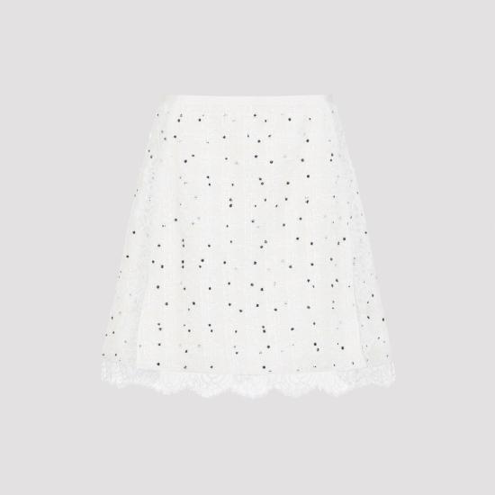 25FW 지암바티스타 발리 숏 스커트 25FWPVCA2041 28LIN M019 IVORY WHITE - GIAMBATTISTA VALLI