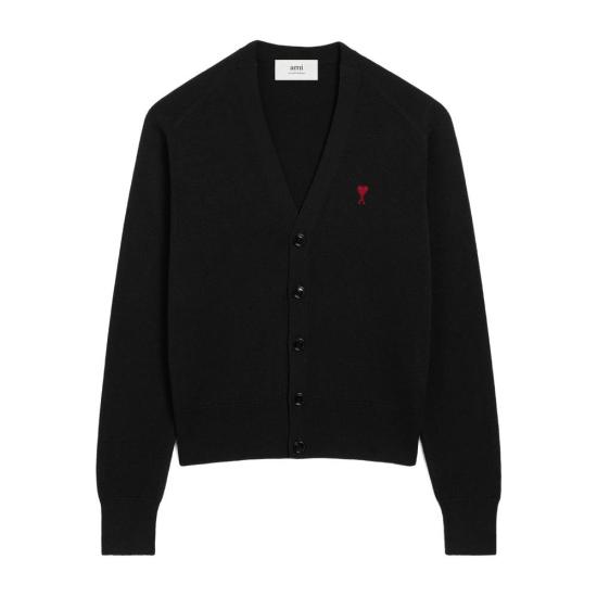 25FW 아미 ADC 울 V넥 가디건 HKC361 001 009 Black