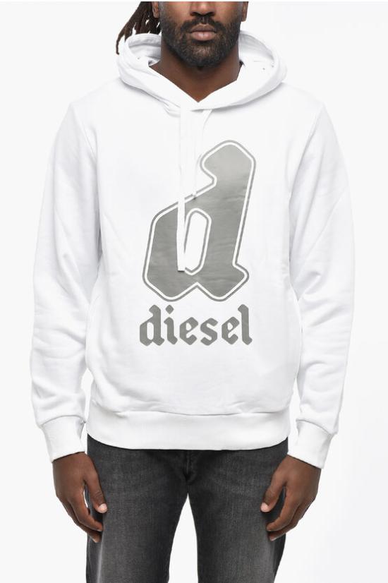  디젤 후드 티셔츠 A17095 RIAJH 100 White