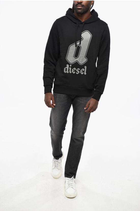  디젤 후드 티셔츠 A17095 RIAJH 900 Black - DIESEL