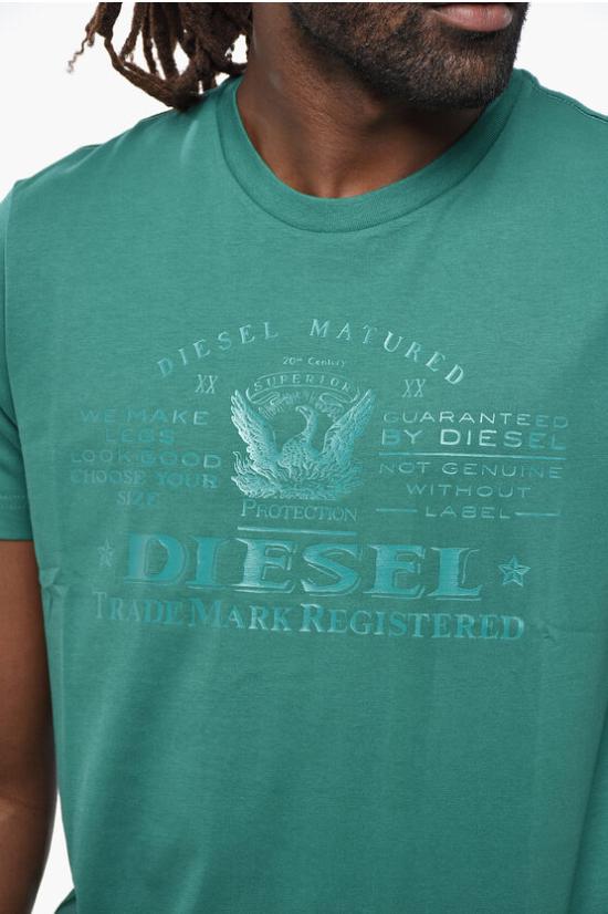  디젤 반팔 티셔츠 A15396 RPATI 5JB Green - DIESEL