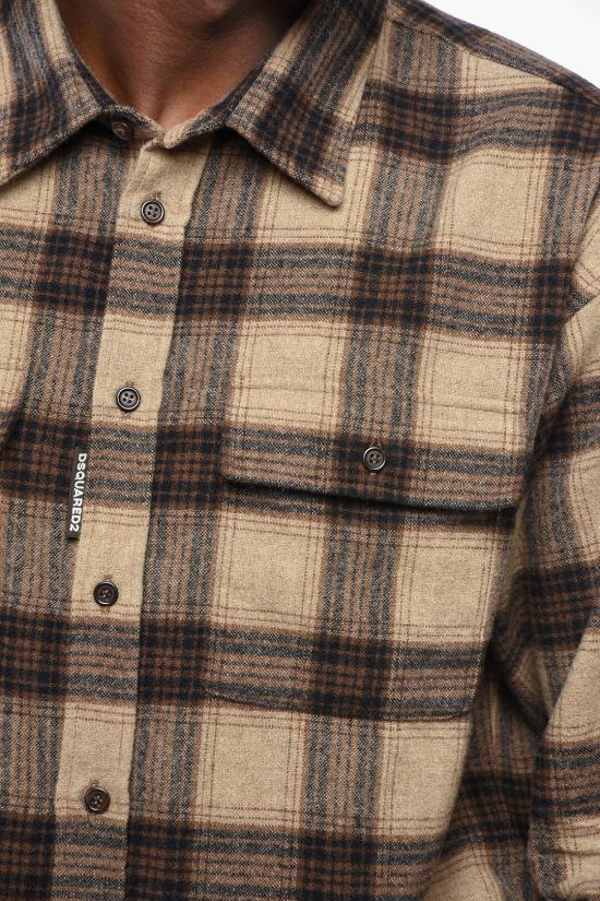  디스퀘어드2 긴팔 셔츠 S71DM0738 D35125 001F Brown - DSQUARED2