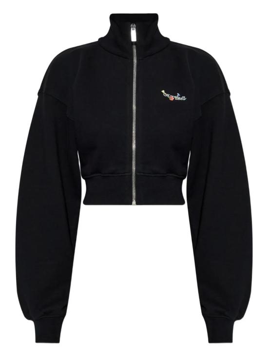 25FW 오프화이트 긴팔 티셔츠 OWBE006F25FLE0021001 1001 BLACK WH