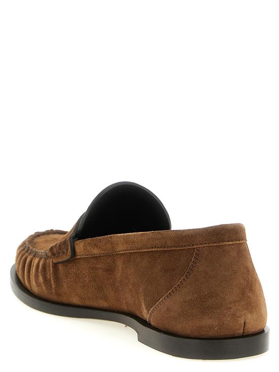 26FW 생로랑 스웨이드 페니로퍼 8211732OYAA2732 Brown - SAINT LAURENT
