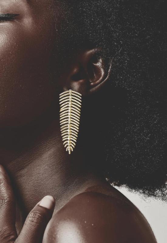  더 엔케이씨 스토어 이어링 Nkc 스토어 나탈리나 골드 리프 귀걸이 - The NKC Store