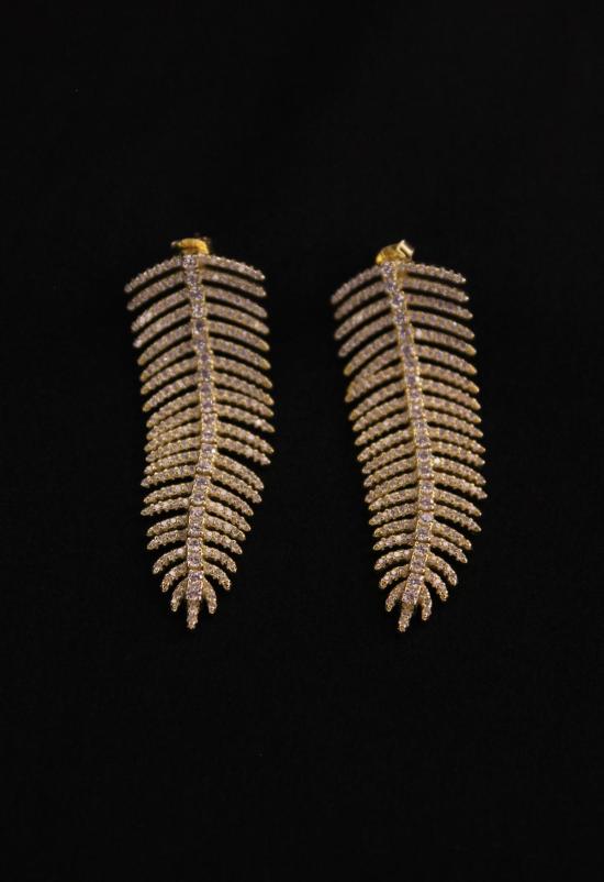  더 엔케이씨 스토어 이어링 Nkc 스토어 나탈리나 골드 리프 귀걸이 - The NKC Store