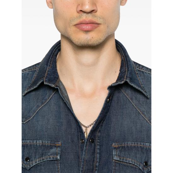 25FW 돈답 셔츠 UC343R LP4 800 BLUE - DONDUP