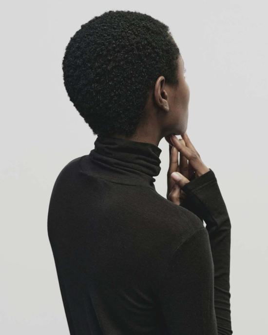  미정박 긴팔 티셔츠 미정 박 롤넥 탑 - MIJEONG PARK