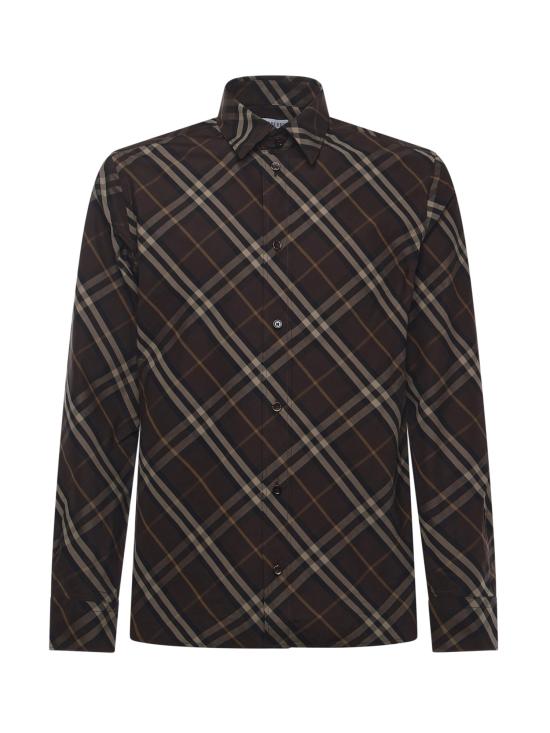 25FW 버버리 릴랙스핏 체크 코튼 셔츠 8115089 B2412 Truffle Brown