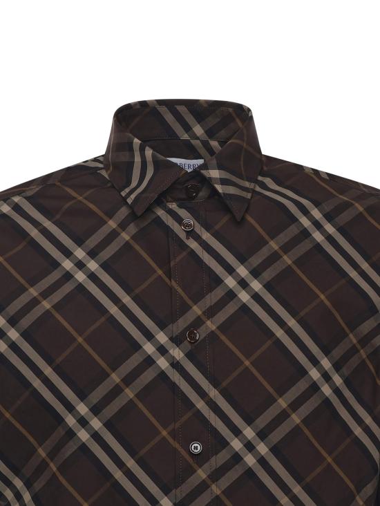 25FW 버버리 릴랙스핏 체크 코튼 셔츠 8115089 B2412 Truffle Brown - BURBERRY