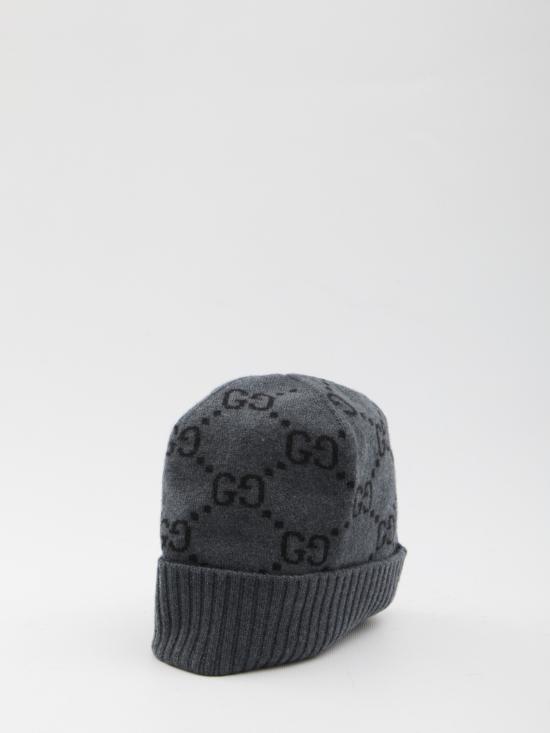 25FW 구찌 GG 캐시미어 자카드 비니  811392 GREY - GUCCI