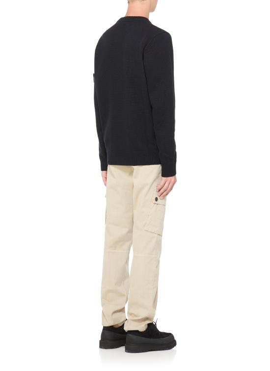 25FW 스톤 아일랜드 5100072 리버스 스티치 리테일 램스울 크루넥 스웨터 K2S15 5100072 S00A3V0029 Black - STONE ISLAND