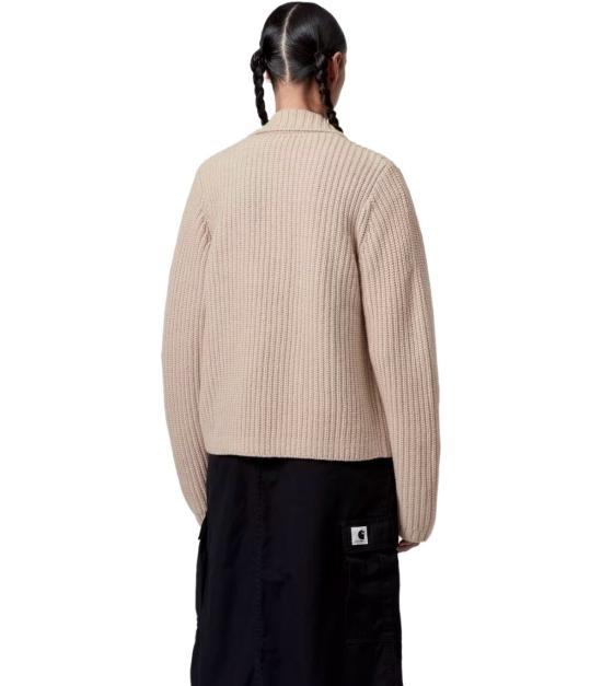 25FW 칼하트 WIP 로고 패치 골지 가디건 I035379 2LP XX XS Beige - CARHARTT WIP