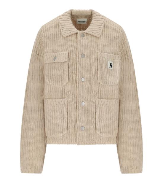 25FW 칼하트 WIP 로고 패치 골지 가디건 I035379 2LP XX XS Beige