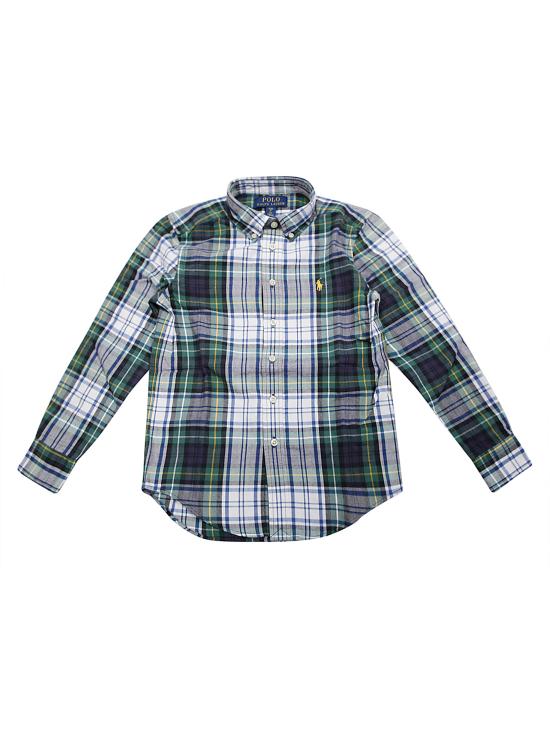 24FW [키즈] 랄프 로렌 셔츠 323952201002 6505 WHITE GREE MULTI BIANCO