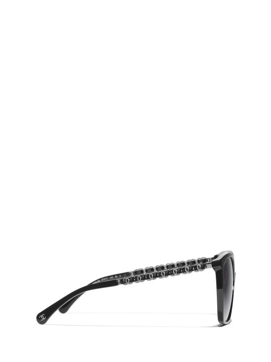 26FW 샤넬 아세테이트 카프스킨 선글라스 CH5546Q 1608S6 BLACK - CHANEL