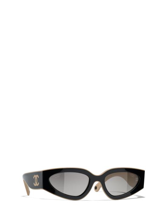 26FW 샤넬 선글라스 CH6056 C534M3 BLACK BEIGE - CHANEL
