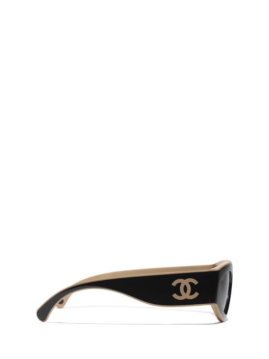 26FW 샤넬 선글라스 CH6056 C534M3 BLACK BEIGE - CHANEL