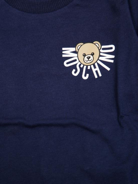 25FW [키즈] 모스키노 티셔츠 MVO00R LAA10 40016 BLU NAVY - MOSCHINO
