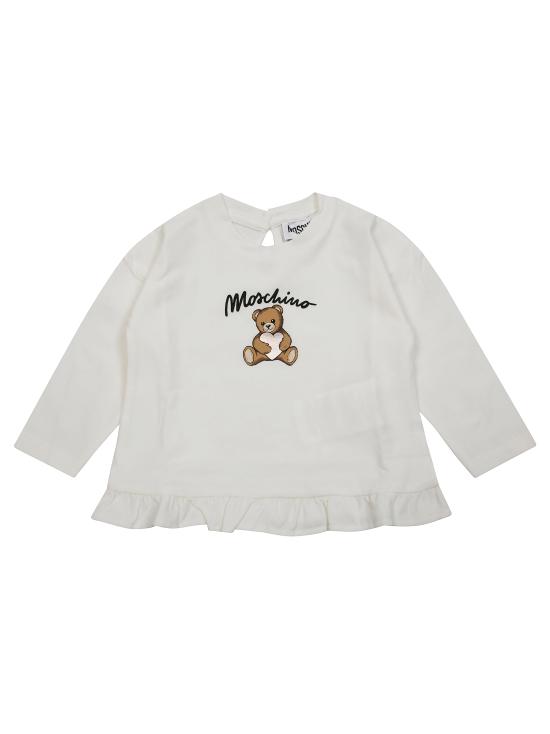 25FW [키즈] 모스키노 티셔츠 MDO00S LBA11 10063 CLOUD BIANCO - MOSCHINO