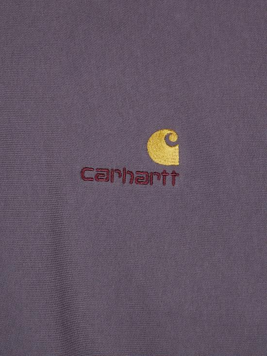 25FW 칼하트 WIP 하프 집 아메리칸 스크립트 스웨트셔츠 I027014 33CXX GREY - CARHARTT WIP