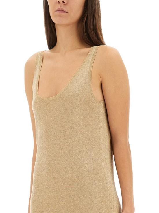  생로랑 미디 원피스 822231 Y76ZC8045 GOLD - SAINT LAURENT