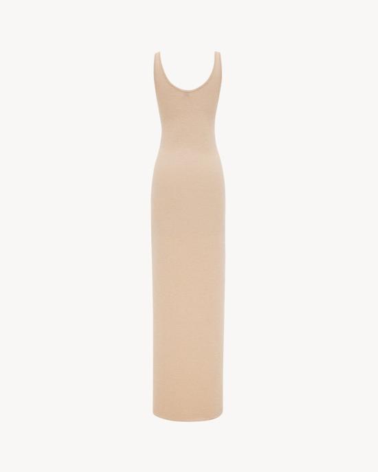  생로랑 미디 원피스 822231 Y76ZC8045 GOLD - SAINT LAURENT