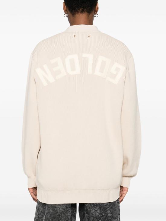 25FW 골든구스 Golden 레터링 가디건 GWP00950P00197255550 Beige - GOLDEN GOOSE