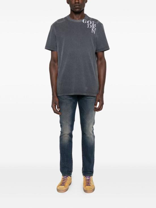 25FW 골든구스 반팔 티셔츠 GMP01220P00213650100 blue - GOLDEN GOOSE