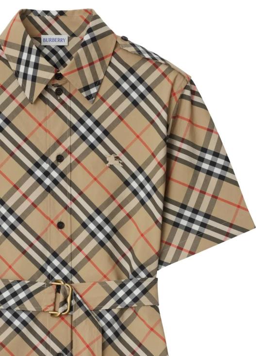 26SS 버버리 체크 코튼 셔츠 드레스 샌드 8111701 B9368 NUDE NEUTRALS - BURBERRY
