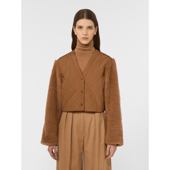 25FW 막스마라 산토스 테디 크롭 자켓 산토스 테디 크롭  2521036012600 001 CAMEL - MAX MARA