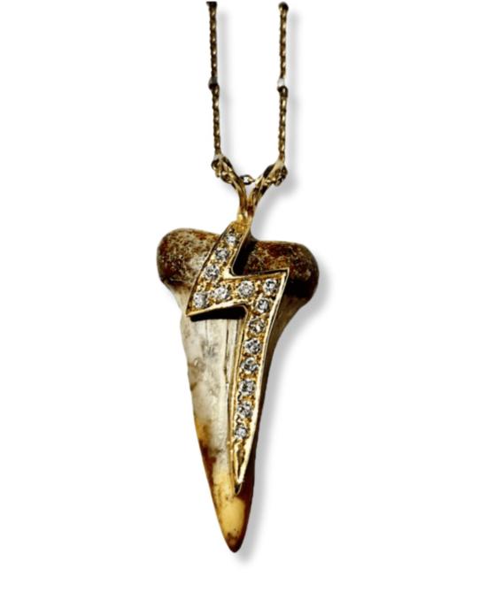  파데 바브라 목걸이/팬던트 페이드 바브라 상어 이빨 번개 다이아몬드 목걸이 - PADE VAVRA