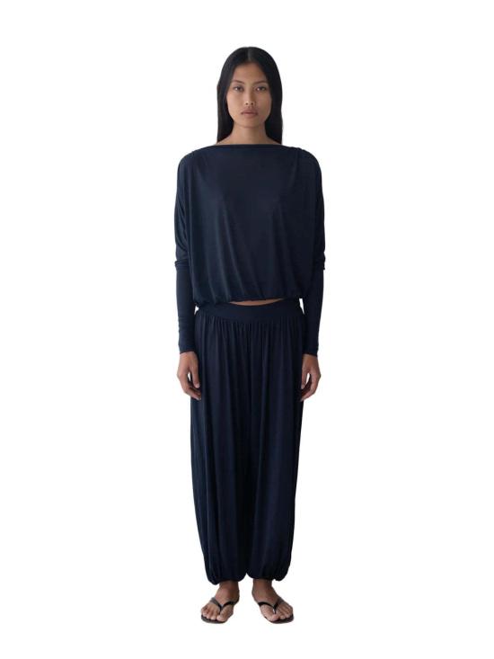  벨 안나 블라우스 사이프러스 탑 네이비