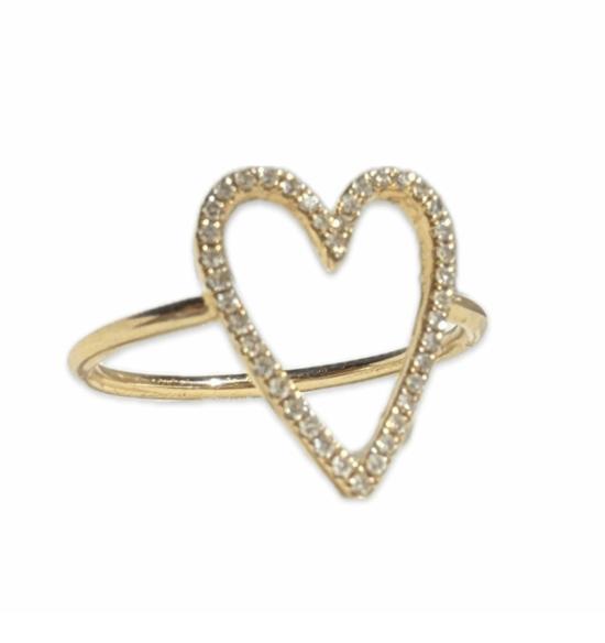  파데 바브라 반지 페이드 바브라 오픈 하트 다이아몬드