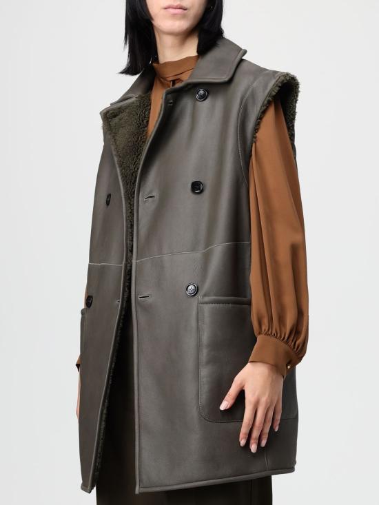 25FW 막스마라 양털 무스탕 베스트 2521416053600 003 Green - MAX MARA