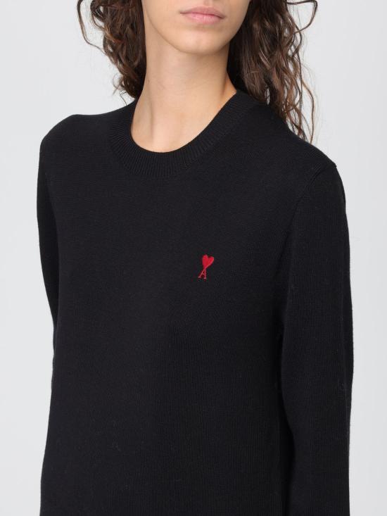 25FW 아미 ADC 자수 크루넥 스웨터 FKS826001 009 Black - AMI