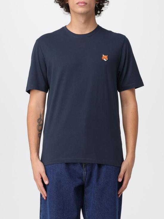 25FW 메종키츠네 폭스 헤드 레귤러 티셔츠 PM00107KJ7026 0413 Blue
