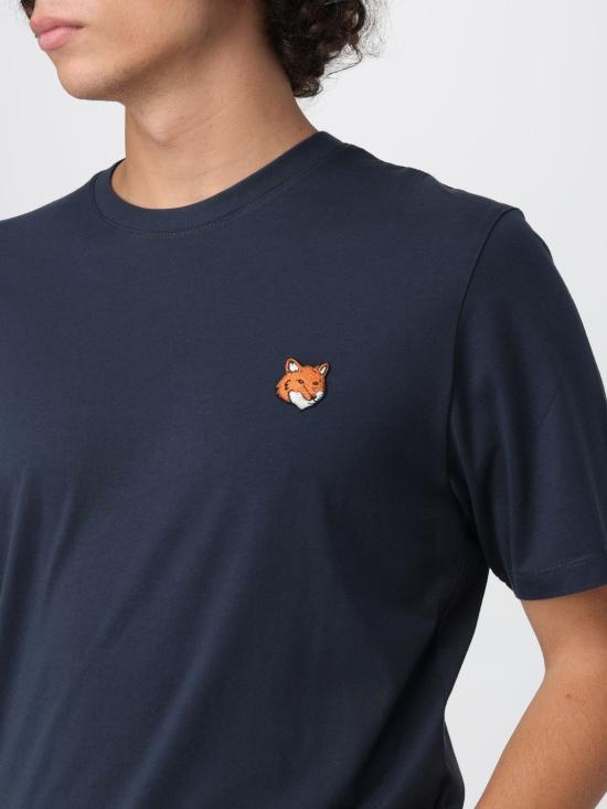25FW 메종키츠네 폭스 헤드 레귤러 티셔츠 PM00107KJ7026 0413 Blue - MAISON KITSUNE