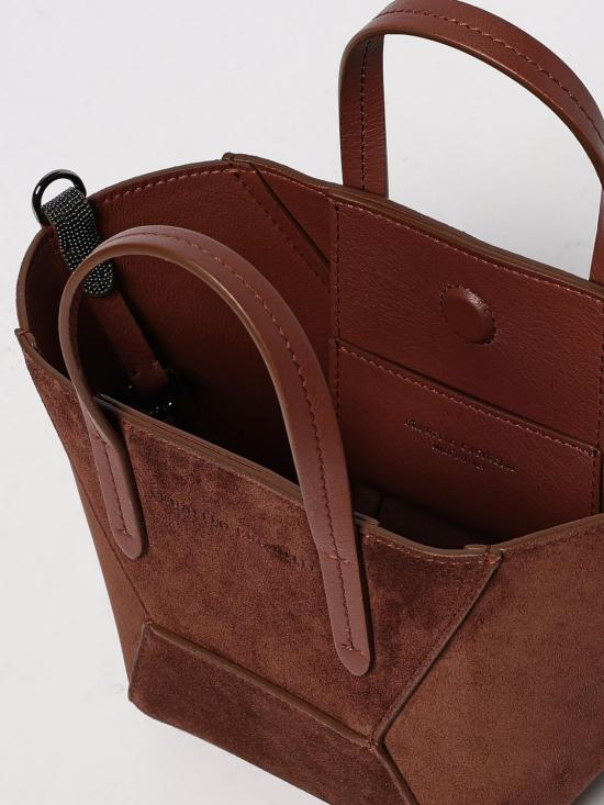 25FW 브루넬로 쿠치넬리 스웨이드 BC Duo 미니 백 MBDLD2675 C4181 Burgundy - BRUNELLO CUCINELLI