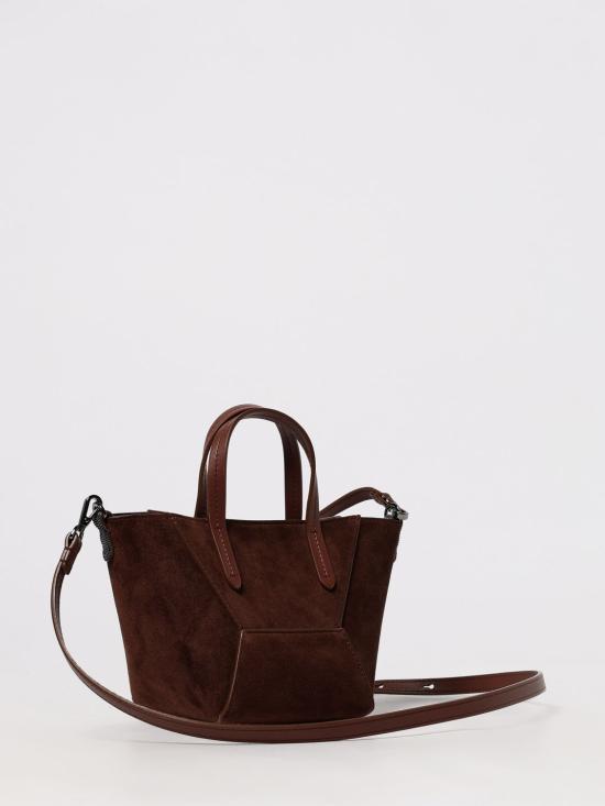 25FW 브루넬로 쿠치넬리 스웨이드 BC Duo 미니 백 MBDLD2675 C4181 Burgundy - BRUNELLO CUCINELLI