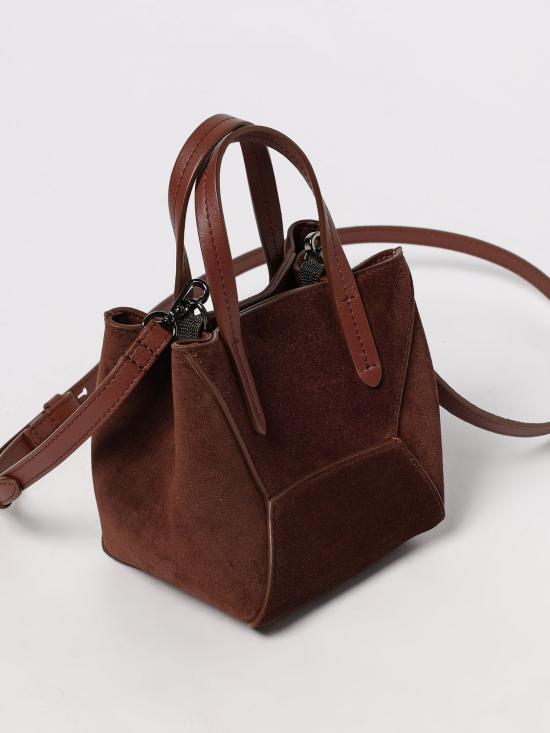 25FW 브루넬로 쿠치넬리 스웨이드 BC Duo 미니 백 MBDLD2675 C4181 Burgundy - BRUNELLO CUCINELLI